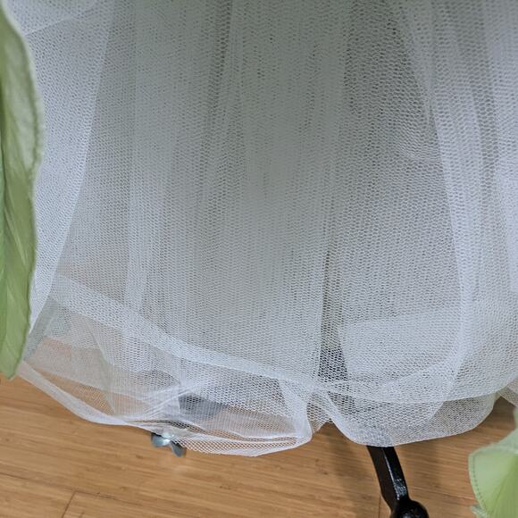 Vintage Prom Dress Ball Gown Maxi 10 Green Y2K Fairy Princess Beaded Strapless - Picture 11 of 16